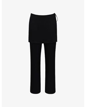House Of Cb Leona Sateen Trousers With Over-Skirt Xs (A-C Cup) - Black