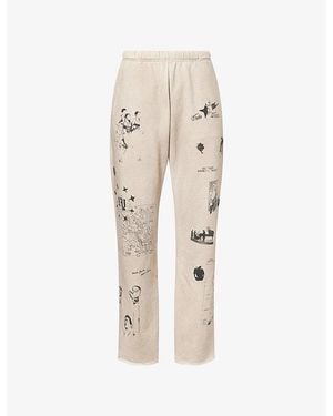 Duke & Dexter Ny Sketch Straight-Leg Cotton-Jersey Jogging Bottoms - Natural