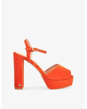 Dune Mayci Suede Platform Sandals - Red