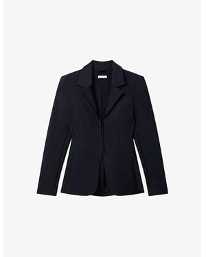 GOOD AMERICAN Dolly's Joleans Compression Shine Corset Woven Blazer - Blue