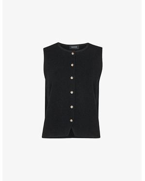 Whistles Lucy Sleeveless Cotton-Blend Top - Black