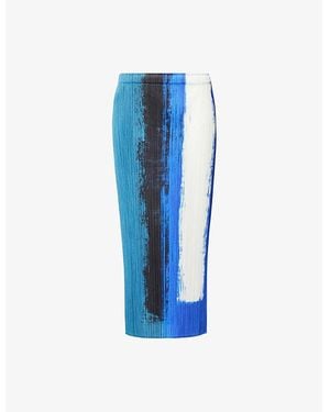 Pleats Please Issey Miyake Jump Knitted Midi Skirt - Blue