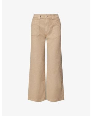 PAIGE Ari Utility Wide-Leg Cotton Trousers - Natural