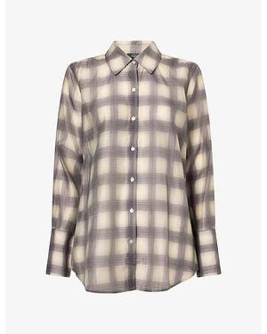 Rails Bishop Sheer Checked Long-Sleeve Twill Shirt - Natural