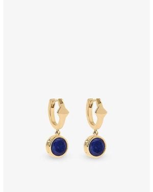 Astley Clarke Luna 18Ct- Plated Sterling- And Lapis Huggie Earrings - Blue