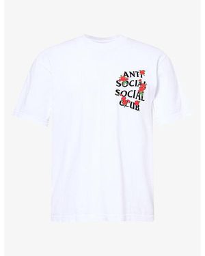 ANTI SOCIAL SOCIAL CLUB Kkotch Embroidered Rose Cotton T-Shirt - White