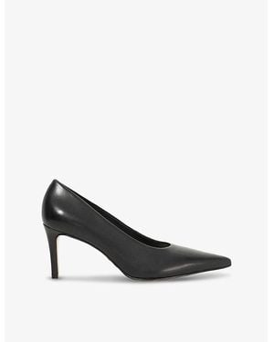 Dune Aspiring Heeled Leather Courts - Black