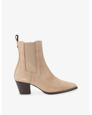 Carvela Kurt Geiger Riva Suede Heeled Ankle Boots - Natural