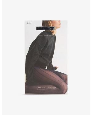 Swedish Stockings Viveca Striped Tights - Brown