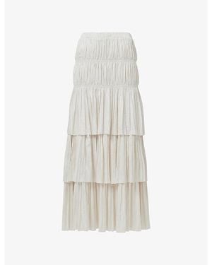eem Tiered A-Line Wove Maxi Skirt - White