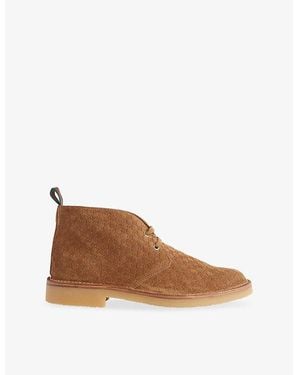 Gucci Moreau Suede Ankle Boot - Brown