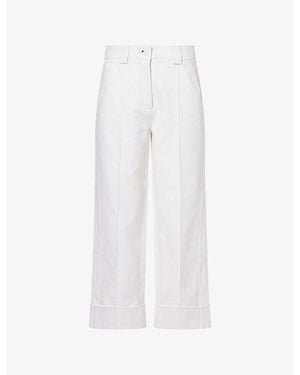 ME+EM Straight-Crop Stretch Twill Cotton Trousers - White