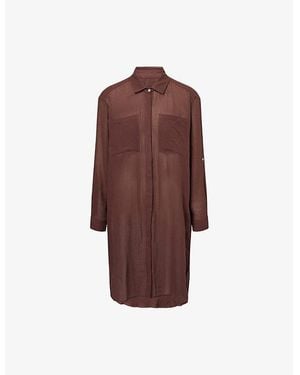 Seafolly Crinkle Cotton-Twill Beach Shirt - Brown