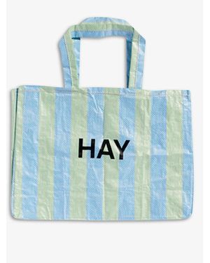 Hay Candy Stripe M Shopper Bag - Blue