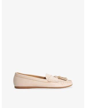 Dune Geen Leather Penny Loafers - Natural