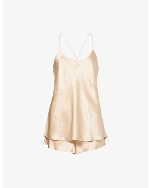 Olivia Von Halle Bella Silk Pyjama Camisole Set - Natural