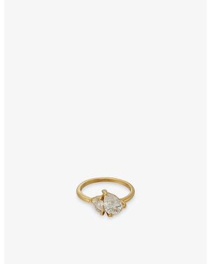 Indigo Lune Leesha 18Ct Plated Stainless-Steel And Cubic Zirconia Ring - Metallic