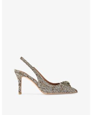 Kurt Geiger Belgravia High Slingback Crystal-Embellished Heeled Courts - White