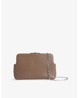 Reiss Bethany Leather Clutch Bag - Brown
