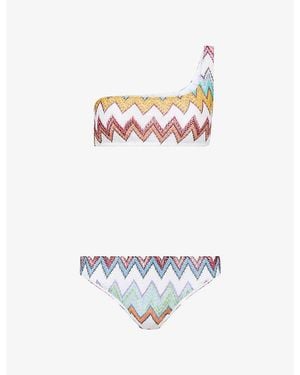 Missoni Zig-Zag Asymmetric Bikini Set - White