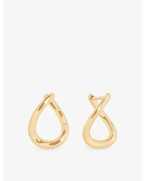 Astrid & Miyu Molten 14Ct- Hoop Earrings - Metallic