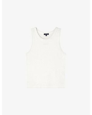 Soeur Dolly Brand-Embroidered Cotton Vest Top - White