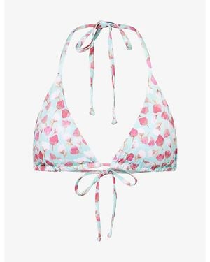Gracejacob Pia Petal Triangle Bikini Top - White
