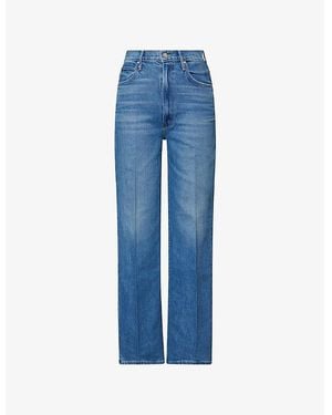 Mother Tunnel Vision Sneak High-Rise Denim Jeans - Blue
