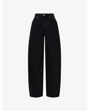 Jacquemus Le Denimes Ovalo Curved-Leg Denim Jeans - Black