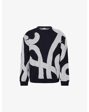 Loewe Logo-Print Wool And Cotton-Blend Sweatshirt - Blue