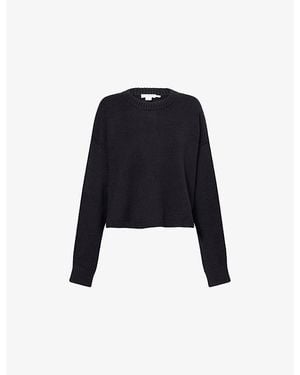 GOOD AMERICAN Cosy Crew Neck Knit Jumper - Black