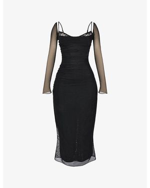 House Of Cb Katarina Corseted Stretch-Woven Maxi Dress - Black