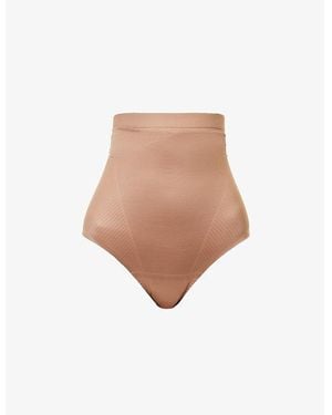 Spanx Shape Invisible High-Waisted Stretch-Woven Thong - Natural