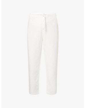 Frescobol Carioca Mendes Straight-Leg Linen-Cotton Blend Pants - White