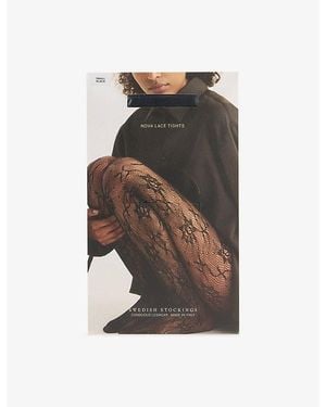 Swedish Stockings Nova Lace Tights - Brown