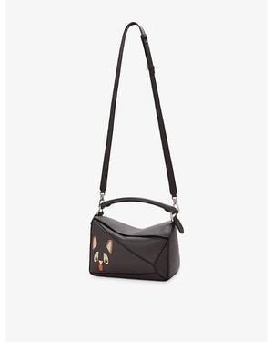 Loewe Futurist Cat Puzzle Small Leather Shoulder Bag - White