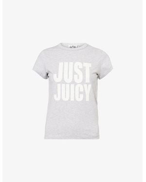 Juicy Couture Hilton Just-Juicy-Print Stretch-Cotton T-Shirt - White
