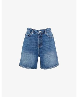 Whistles Regular-Fit High-Rise Denim Shorts - Blue