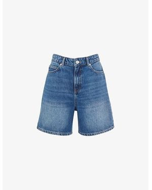 Whistles Regular-Fit High-Rise Denim Shorts - Blue