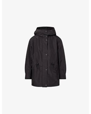 Perfect Moment Drawstring Woven Parka Jacket - Black