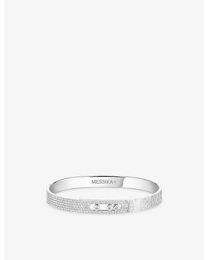Messika Move Noa Ciselé Half Pavé 18Ct And 0.29Ct Diamond Bangle - White