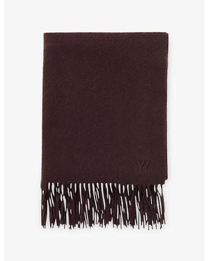 Whistles Fringed Wool Blanket Scarf - Brown