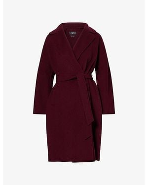 Weekend by Maxmara Galosce Notch-Lapels Wool-Blend Coat - Red