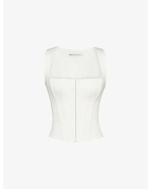 House Of Cb The Balconette Woven Corset Top Xs (A-C Cup) - White