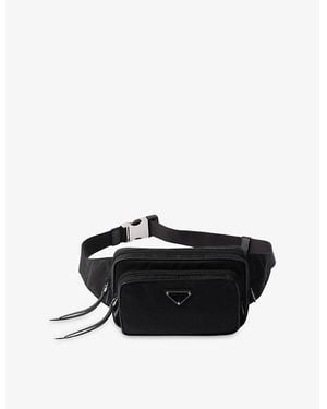 Prada Logo-Plaque Re-Nylon Belt Bag - Black