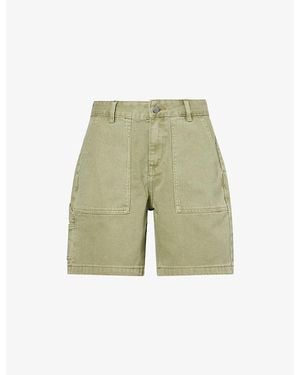 Arne Carpenter Patch-Pocket Denim Shorts - Green