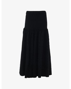 eem Patterned Knitted Maxi Skirt - Black