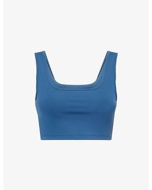 ADANOLA Ultimate Square-Neck Sports Bra - Blue