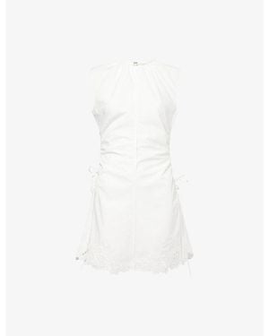 SIR. Klara Ruched Cotton Mini Dress - White