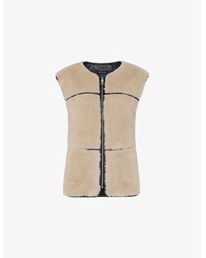 Whistles Rowena Paneled Faux-Fur Waistcoat - Natural